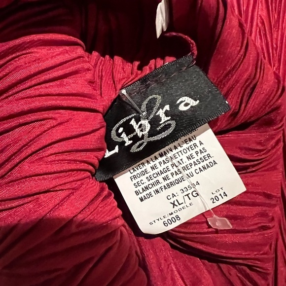 libra Red Bell Sleeve Textured Blouse Women’s Size XL - Picture 9 of 12